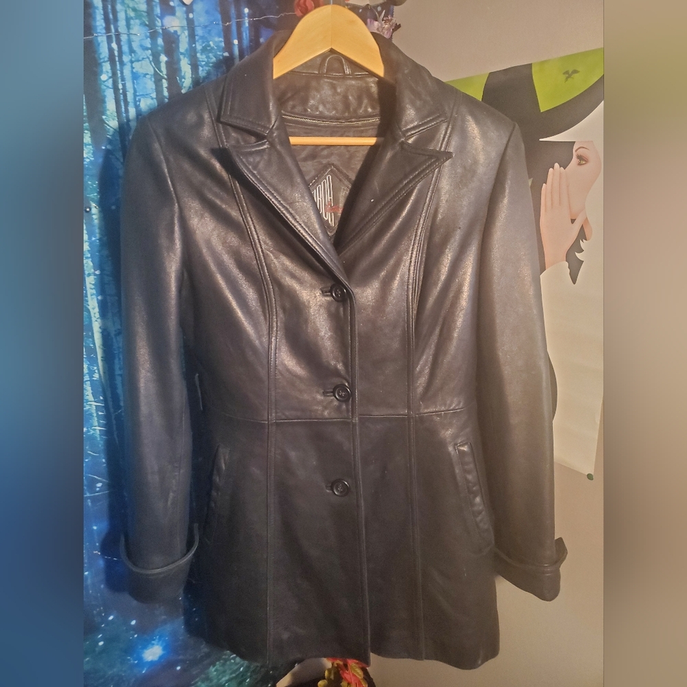 VINTAGE Gorgeous Tiboa Leathers jacket with removable liner size M